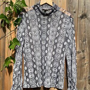 Laura Snake Skin Turtleneck Top (S)